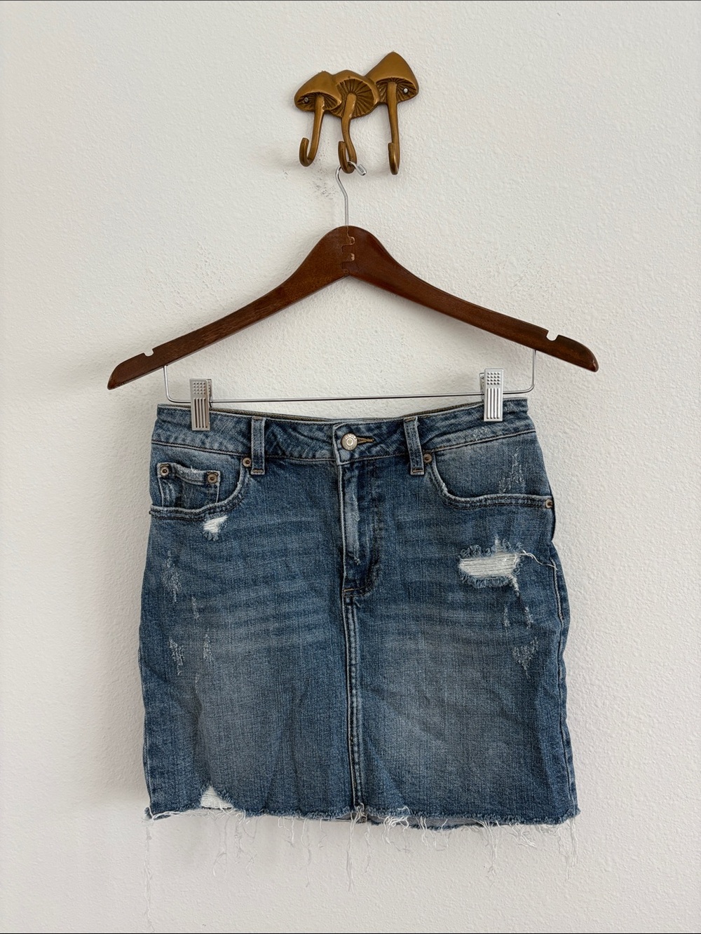Pistola Lakota Distressed Raw Hem Denim Skirt size 27